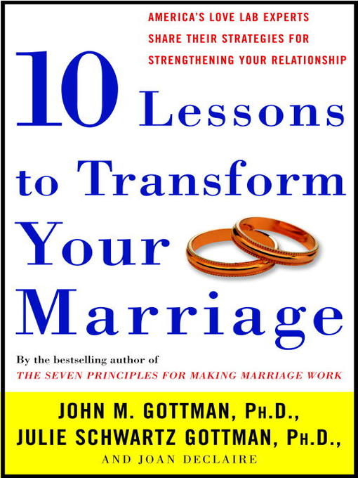 Title details for Ten Lessons to Transform Your Marriage by John Gottman, PhD - Wait list